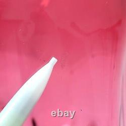 Art Glass Vase Josef Hospodka Chribska Glassworks 60s Czech Pink Red MCM Footed