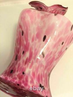 Art Glass Vintage Bust Base Murano Style Hand Blown Pink