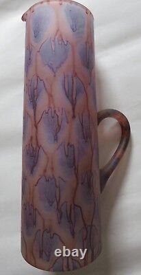 Art Nouveau tall glass drip design pitcher/jug
