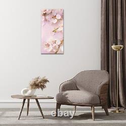 Art flowers floral pink blossom abstract Glass Print 50x100 Photo Picture