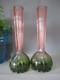 Art nouveau pair rubina verde 1920s glass vases soliflore french bohemian