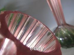 Art nouveau pair rubina verde 1920s glass vases soliflore french bohemian