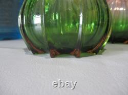 Art nouveau pair rubina verde 1920s glass vases soliflore french bohemian