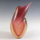 Arte Nuova Murano / Venetian Pink & Amber Sommerso Glass Vase
