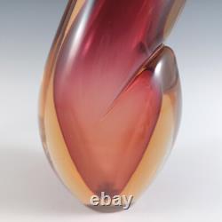 Arte Nuova Murano / Venetian Pink & Amber Sommerso Glass Vase