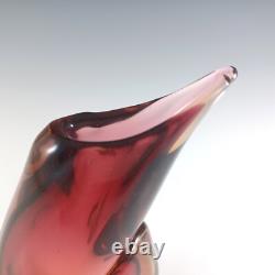 Arte Nuova Murano / Venetian Pink & Amber Sommerso Glass Vase