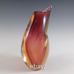 Arte Nuova Murano / Venetian Pink & Amber Sommerso Glass Vase