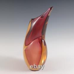 Arte Nuova Murano / Venetian Pink & Amber Sommerso Glass Vase