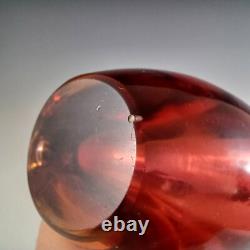 Arte Nuova Murano / Venetian Pink & Amber Sommerso Glass Vase