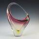 Arte Nuova Pustetto & Zanetti Murano Pink & Uranium Sommerso Glass Vase
