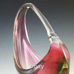 Arte Nuova Pustetto & Zanetti Murano Pink & Uranium Sommerso Glass Vase