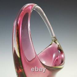 Arte Nuova Pustetto & Zanetti Murano Pink & Uranium Sommerso Glass Vase