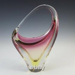 Arte Nuova Pustetto & Zanetti Murano Pink & Uranium Sommerso Glass Vase