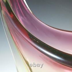 Arte Nuova Pustetto & Zanetti Murano Pink & Uranium Sommerso Glass Vase