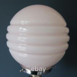 Authentic Art Deco Bakelite/ Phenolic Table Lamp With Baby Pink Glass Shade