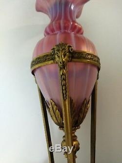 Authentic Carder Era Steuben ORIENTAL POPPY Table Lamp, c. 1920