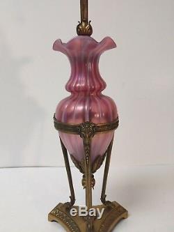 Authentic Carder Era Steuben ORIENTAL POPPY Table Lamp, c. 1920