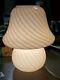 BIG Murano Italy Vetri Mid Century Modern pink Swirl Glass Mushroom Table Lamp