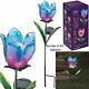 BLUE & PINK TULIP Flower Solar Light Garden Stake Creekwood Regal Art & Gift Box
