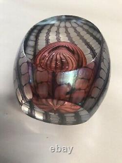 BREATHTAKINGPHILABAUM Art Glass Paperweight Dichroic in Lavender Pinks