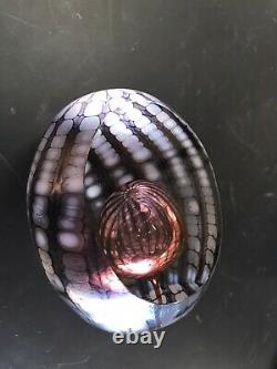 BREATHTAKINGPHILABAUM Art Glass Paperweight Dichroic in Lavender Pinks