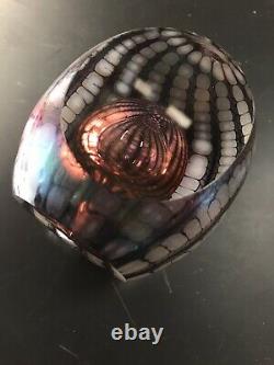 BREATHTAKINGPHILABAUM Art Glass Paperweight Dichroic in Lavender Pinks