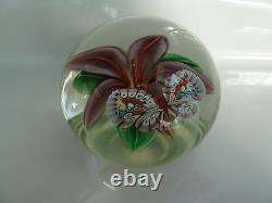 B. Sillars Crystal Cased Lily & Butterfly Orient & Flume Paperweight 1986 LE