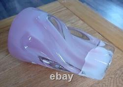 Baby Pink Alibastro Opalino Fused Base Murano Swirled Vase