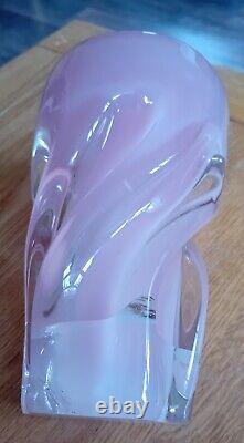 Baby Pink Alibastro Opalino Fused Base Murano Swirled Vase