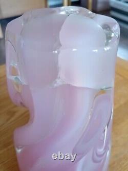 Baby Pink Alibastro Opalino Fused Base Murano Swirled Vase