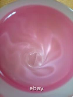 Baby Pink Alibastro Opalino Fused Base Murano Swirled Vase