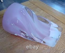 Baby Pink Alibastro Opalino Fused Base Murano Swirled Vase