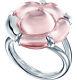 Baccarat Crystal B Flower Ring Small Sterling Silver Lt. Pink Mirror 55/US 7 New