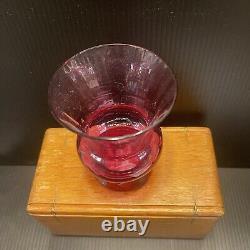 Baccarat Crystal Vase Art Glass Fushcia Pink 4 Thistle