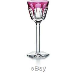 Baccarat France Crystal HARCOURT WINE RHINE GLASS pink Cut to Clear