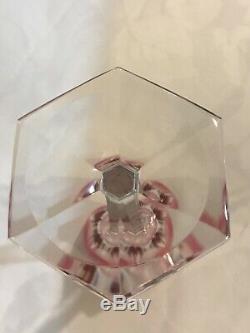 Baccarat France Crystal HARCOURT WINE RHINE GLASS pink Cut to Clear