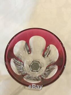 Baccarat France Crystal HARCOURT WINE RHINE GLASS pink Cut to Clear