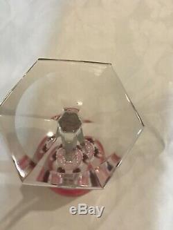 Baccarat France Crystal HARCOURT WINE RHINE GLASS pink Cut to Clear