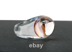 Baccarat Jewelry Tango Clear & Light Pink Crystal Ring Sz 51 5.5 Us New France