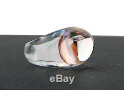 Baccarat Jewelry Tango Clear & Light Pink Crystal Ring Sz 55 7 Us New France