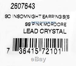 Baccarat So Insomnight Earrings Sterling Silver Pink Mordore Full Lead New