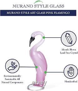 Badash Murano-Style Art Glass Pink Flamingo Figurine 13 Tall Decorative & Han