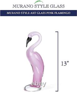 Badash Murano-Style Art Glass Pink Flamingo Figurine 13 Tall Decorative & Han