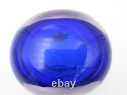 Barbini Cenedese Seguso Poli blue pink Murano MCM sommerso art glass geode bowl