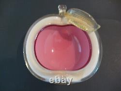 Barbini Murano Italian Art Glass Pink Apple and Pear Bowls