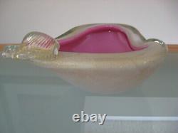 Barbini Murano Italian Art Glass Pink Apple and Pear Bowls