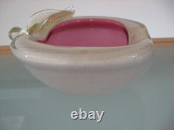 Barbini Murano Italian Art Glass Pink Apple and Pear Bowls