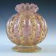 Barovier & Toso Murano Cordonato Oro Gold Leaf Pink Glass Vase