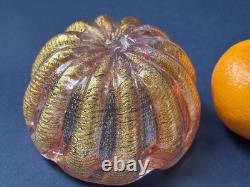 Barovier & Toso Murano Cordonato d'Oro Art Glass Pink Gold Aventurine Bowl