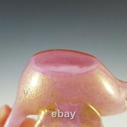 Barovier & Toso Murano Gold Leaf Pink Glass Bird Sculpture